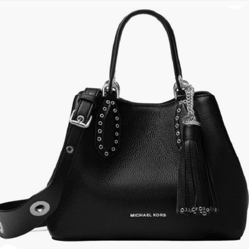 Michael Kors Brooklyn Large Leather Satchel black